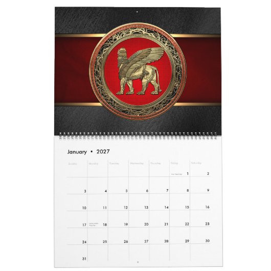 [100] Assyrian Winged Lion - Gold Lamassu Kalender (Jan 2027)