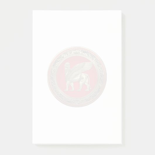 [100] Assyrian Winged Lion - Gold Lamassu Post-it Klebezettel (Vorderseite)