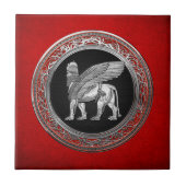 [100] Assyrian Winged Lion - Silver Lamassu Fliese (Vorderseite)