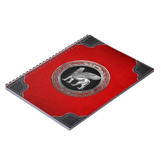 [100] Assyrian Winged Lion - Silver Lamassu Notizblock (Linke Seite)