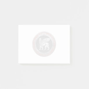 [100] Assyrian Winged Lion - Silver Lamassu Post-it Klebezettel