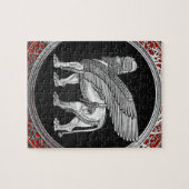 [100] Assyrian Winged Lion - Silver Lamassu Puzzle (Horizontal)