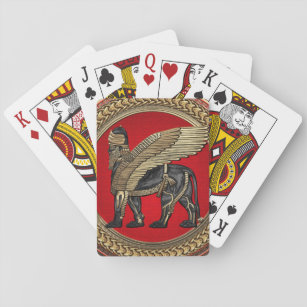 [100] Assyrianer Flügeldrachen: Gold & Black Lamas Spielkarten