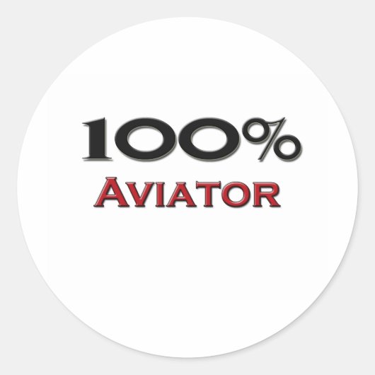 100 % Aviator Runder Aufkleber (Vorderseite)