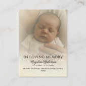 100 Baby Funeral Memorial Photo Prayer Cards Visitenkarte (Vorderseite)