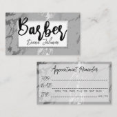 100 Barber Ernennung Erinnerung Grau Marmor Visitenkarte (Vorne/Hinten)