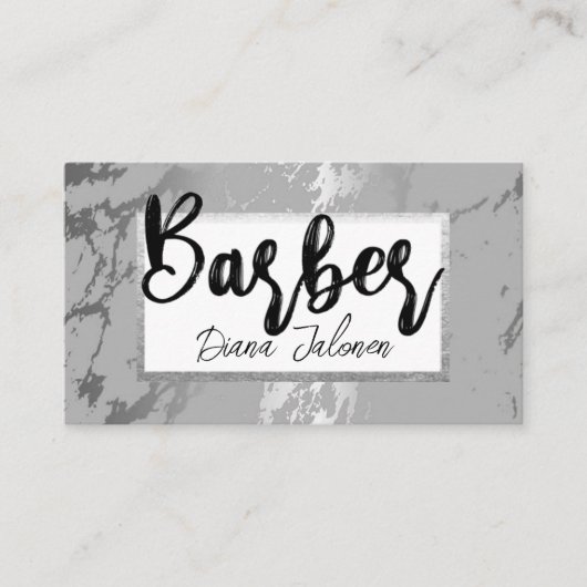100 Barber Ernennung Erinnerung Grau Marmor Visitenkarte (Vorderseite)
