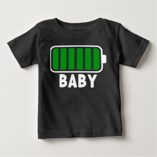 100% Batterie Voll Geladen Familie Schwarz Baby T-shirt