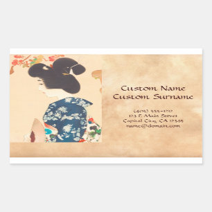 100 Beauties Wearing Takasago Kimonos Rechteckiger Aufkleber