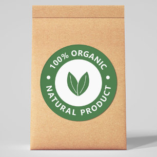 100% Bio, Aufkleber für natürliche Produkte