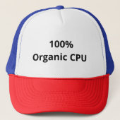 100 % Bio CPU - Funny Geek Basketball Cap Truckerkappe (Vorderseite)