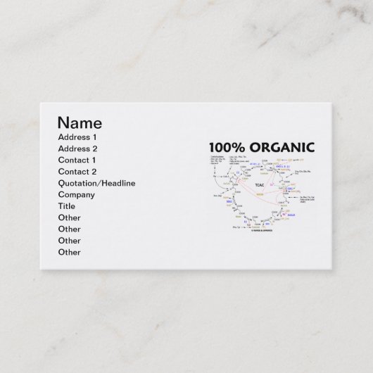 100% Bio (Krebs Cycle Spaß) Visitenkarte (Vorderseite)