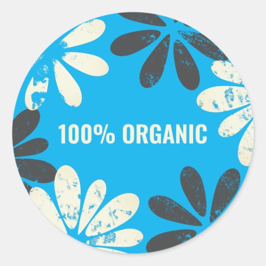 100 % Bio Runder Aufkleber (Vorderseite)