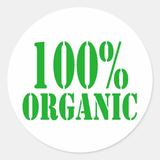 100 % Bio Runder Aufkleber (Vorderseite)