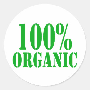 100 % Bio Runder Aufkleber