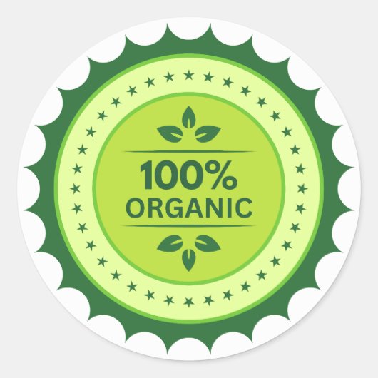 100 % Bio Set von Aufklebern Runder Aufkleber (Vorderseite)