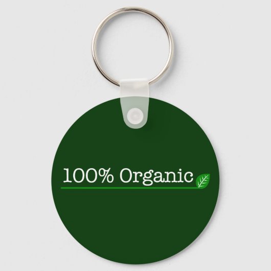 100 % Bio - weißer Text Schlüsselanhänger (Vorderseite)