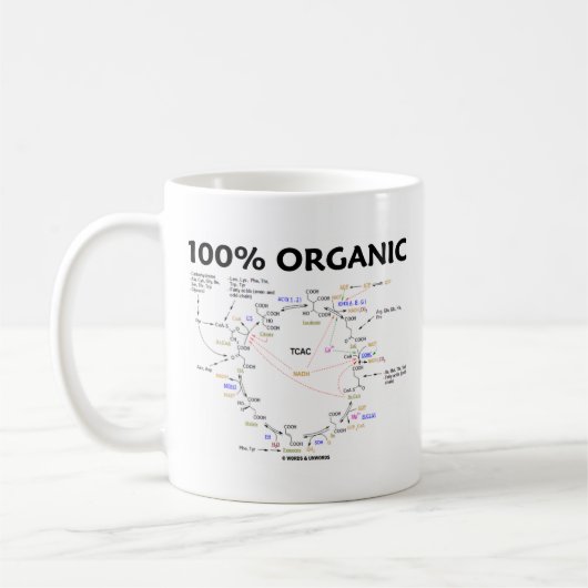 100 % Bio (Zitronensäurezyklus - Krebs-Zyklus) Kaffeetasse (Links)