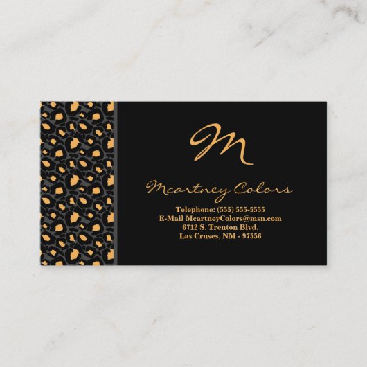 100 Black Gray Cheetah Print Business Card Visitenkarte (Vorderseite)