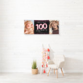 100. Black Pink Happy Geburtstag Foto Banner (Insitu)