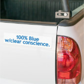 100% Blau mit klarem Gewissen. Autoaufkleber (Auf Lkw)