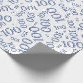 100. Blau/Weiß Random Number Pattern Mittel Geschenkpapier (Ecke)