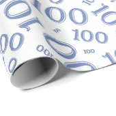 100. Blau/Weiß Random Number Pattern Mittel Geschenkpapier (Rolleneckpunkt)