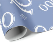 100. Blau/Weiß, Random Zahlenmuster groß Geschenkpapier (Rolleneckpunkt)