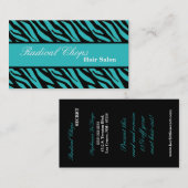 100 Blue Black Zebra Print Pattern Business Card Visitenkarte (Vorne/Hinten)