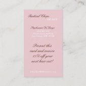 100 Borwn Pink Zebra Print Pattern Business Card Visitenkarte (Rückseite)