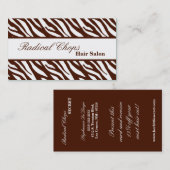 100 Borwn weiße Zebra-Druck-Muster-Visitenkarte Visitenkarte (Vorne/Hinten)