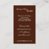 100 Borwn weiße Zebra-Druck-Muster-Visitenkarte Visitenkarte (Rückseite)