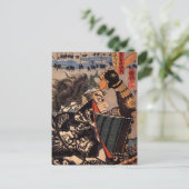 100 Brave Generals japanische Samurai Malerei Postkarte (Stehend Vorderseite)