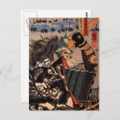 100 Brave Generals japanische Samurai Malerei Postkarte (Vorne/Hinten)
