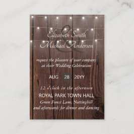 100 Budget RUSTIC Wood Wedding lädt ein Hinweiskarte