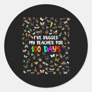 100 Bugs, die ich meinem Lehrer 100 Tage lang umar Runder Aufkleber