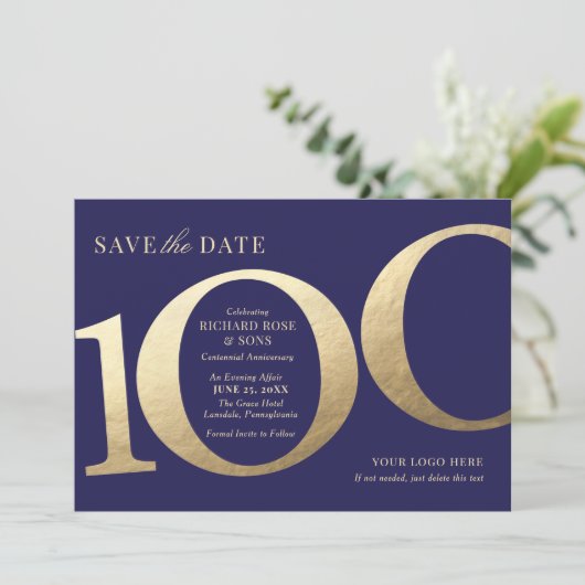 100. Business Save the Date Einladung (Stehend Vorderseite)