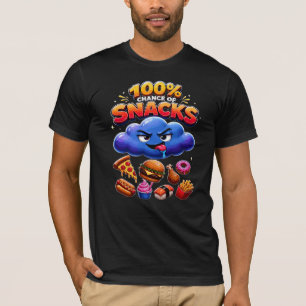 100% Chance of Snacks Lustiges Food Lover Design T-Shirt