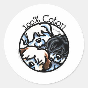 100% Coton de Tulear Runder Aufkleber