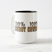 100 % Cowboy Zweifarbige Tasse (Vorderseite Links)