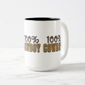 100 % Cowboy Zweifarbige Tasse (VorderseiteRechts)
