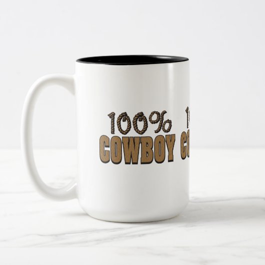 100 % Cowboy Zweifarbige Tasse (Links)