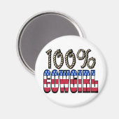 100 % Cowgirl Magnet (Vorderseite/Rückseite)