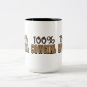 100 % Cowgirl Zweifarbige Tasse (Mittel)