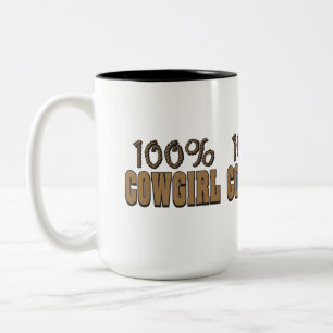100 % Cowgirl Zweifarbige Tasse