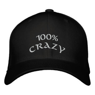 100 % Crazy Bestickte Baseballkappe