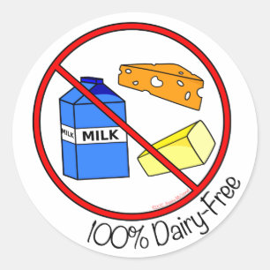 "100% Dairy Free" Aufkleber (klein)