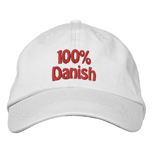 100 % Dänemark Bestickte Baseballkappe (Vorderseite)