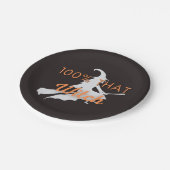 100%, das Rotzunge-Grau-Schwarz-Halloween-Party Pappteller (Schrägansicht)