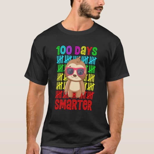 100 Day Of School Tees Teacher Sloth Happy 100 Day (Vorderseite)